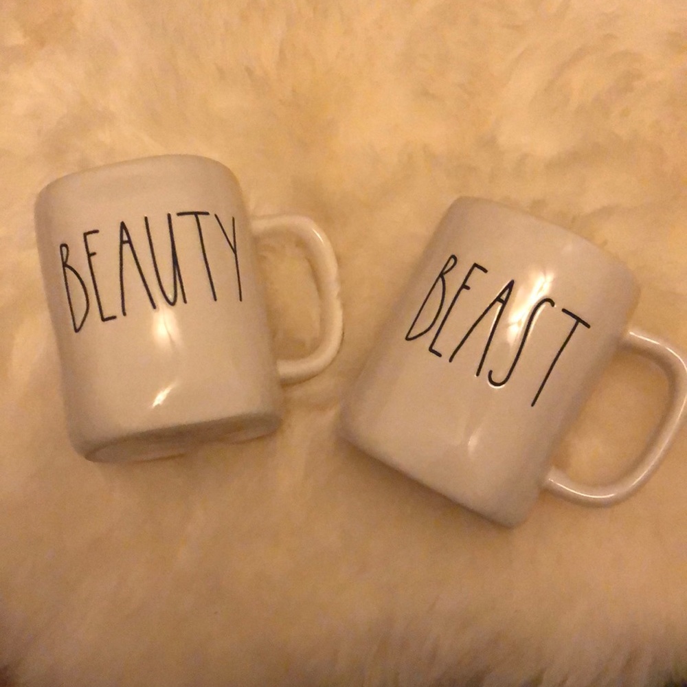 Rae Dunn Beauty & Beast mugs